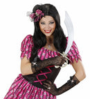 Strass Skull Spidermesh Gloves - 33 Cm