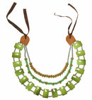 Tribal Necklace With Green Gemstones