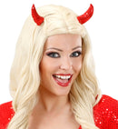 Red Sequin Horns Hair Clips
