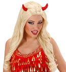 Red Sequin Horns Hair Clips