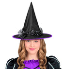 Witch Hats With Silver  Stars Tulle Child Size -3 Colors Ass.