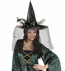 Witch Hats With Tulle, Flower & Feathers