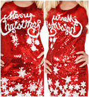 Sequin Dress Merry Christmas