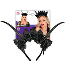 Headpiece With Horns & Black Roses