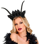 Headpiece With Horns & Black Roses