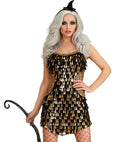 Sequin Dress Black-Gold