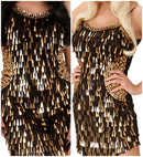 Sequin Dress Black-Gold