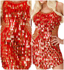 Sequin Dress Red-Gold