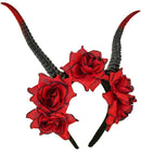 Headpiece With Horns & Red Roses