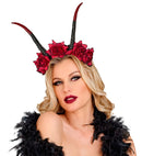 Headpiece With Horns & Red Roses