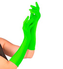 Neon Green Long Gloves - 40 Cm