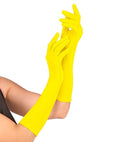 Neon Yellow Long Gloves - 40 Cm