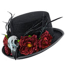 Top Hat Voodoo Vulture Skull & Flowers 12 Cm