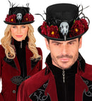 Top Hat Voodoo Vulture Skull & Flowers 12 Cm