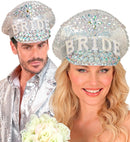 Hat Festival Bride With Jewels Glitter Silver 