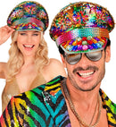 Hat Festival Pride With Jewels Sequin Rainbow 