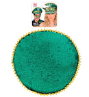 Hat Festival Spiked With Jewels & Spiked Kaleidoscopic Goggles Sequin Green 