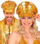 Hat Festival Studded With Jewels Sequin Gold 