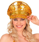 Hat Festival Studded With Jewels Sequin Gold 