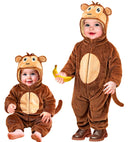 Monkey Plush Velvet  Hooded Jumpsuit 