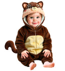 Squirrel Plush Velvet  Hooded Jumpsuit 