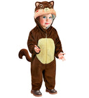 Squirrel Plush Velvet  Hooded Jumpsuit 