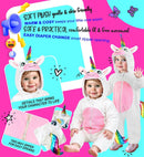 Unicorn Plush Velvet  Hooded Jumpsuit 