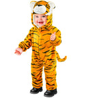 Tiger Plush Velvet  Hooded Jumpsuit 