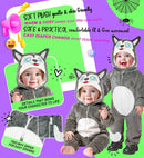 Husky Plush Velvet  Hooded Jumpsuit 