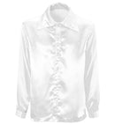 Satin White 70S Disco Shirt