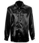 Satin Black 70S Disco Shirt