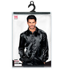 Satin Black 70S Disco Shirt