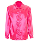 Satin Pink 70S Disco Shirt