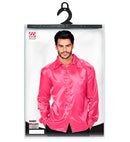 Satin Pink 70S Disco Shirt