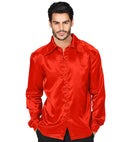 Satin Red 70S Disco Shirt