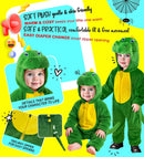 Dinosaur Plush Velvet  Hooded Jumpsuit 