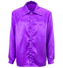 Satin Purple 70S Disco Shirt