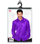 Satin Purple 70S Disco Shirt