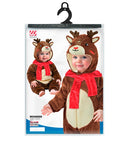 Reindeer Plush Velvet  Hooded Jumpsuit, Scarf 