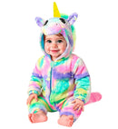 Unicorn Plush Velvet Rainbow  Hooded Jumpsuit 