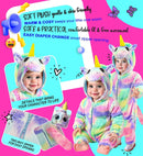 Unicorn Plush Velvet Rainbow  Hooded Jumpsuit 