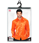 Satin Orange 70S Disco Shirt
