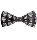 Adjustable Satin Dia De Los Muertos Bow Tie