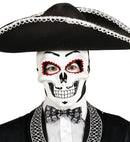 Adjustable Satin Dia De Los Muertos Bow Tie