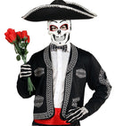Adjustable Satin Dia De Los Muertos Bow Tie