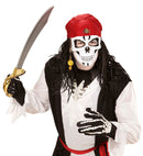 Pirate Skull Half Face Mask With Bandana, Beads & Doubloons
