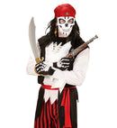 Pirate Skull Half Face Mask With Bandana, Beads & Doubloons