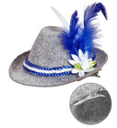 Felt Mini Bavarian Fedora With Edelweiss & Feathers
