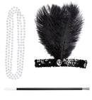 Flapper  Sequin Headband, Necklace, Cigarette Holder 