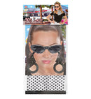 50S Lady  Glasses, Earrings, Neck Scarf 